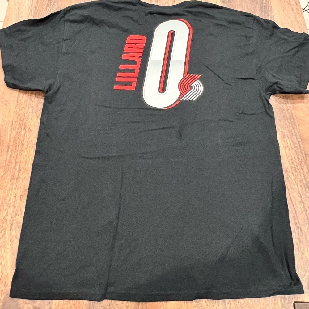 NBA Portland Trailblazers Lillard #0 Men's XL Black Jersey T-Shirt NWOT - Picture 4 of 4